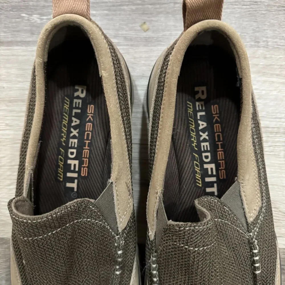 Skechers Superior Milford Sneakers Men's 10 Tan Relaxed Fit Slip-on Casual Shoes - Picture 4 of 10